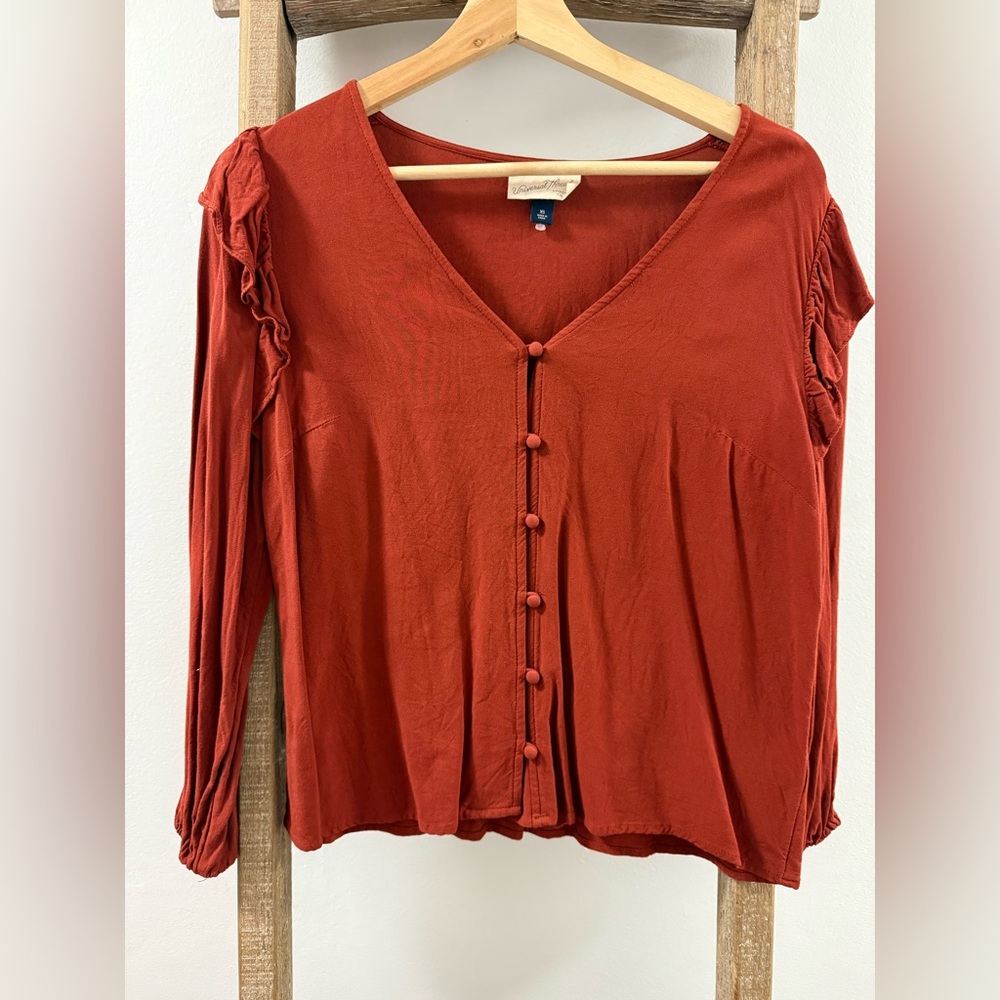Universal Thread Terracotta Button-Up Blouse